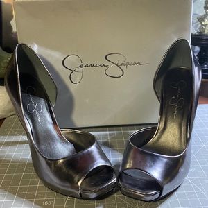 2for$20 bundle Jessica Simpson Josette Liquid Pewter Open Toe Heels
